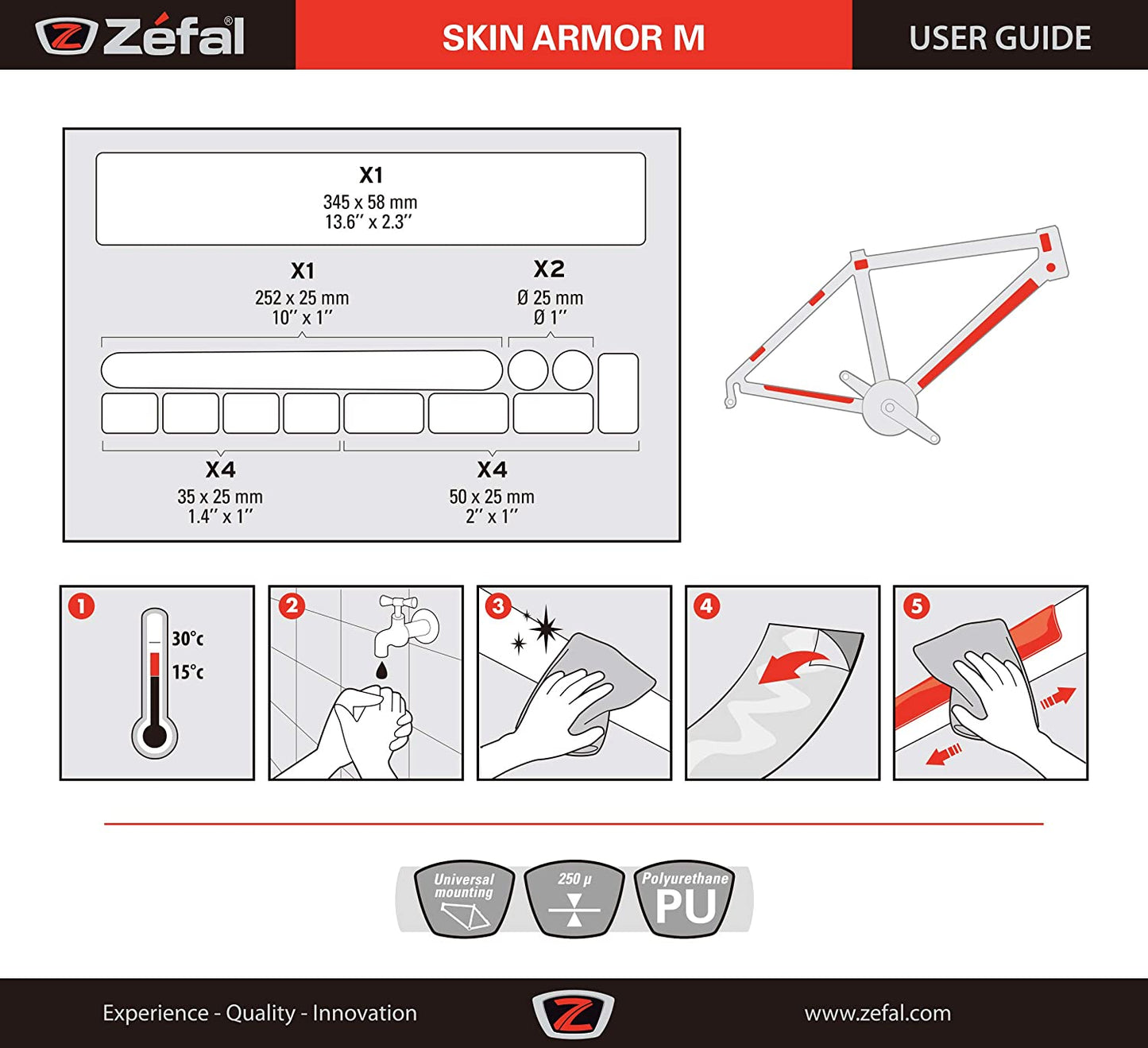 Protection du cadre d'armure de peau zefal M