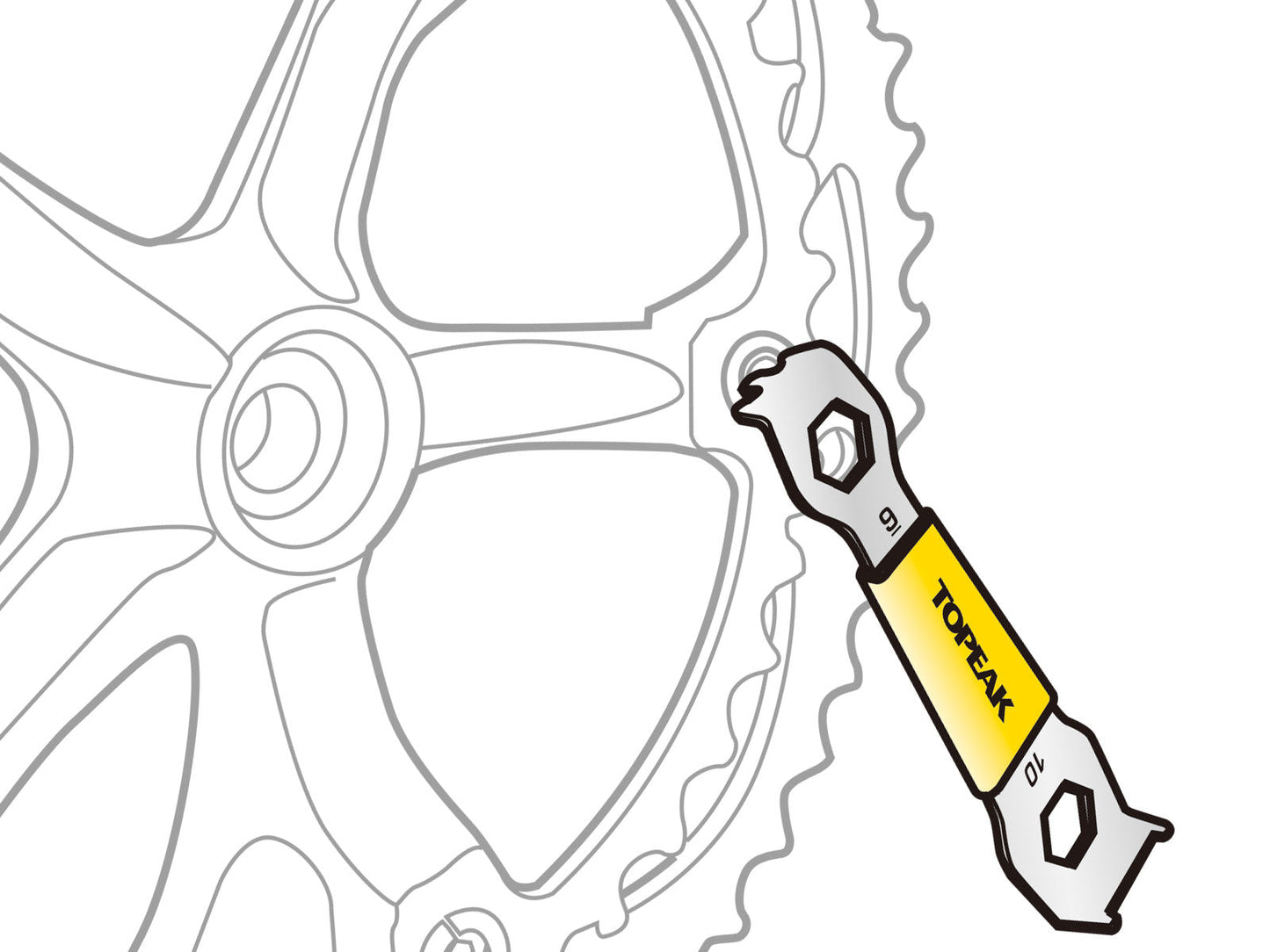 Topyk Chainring -mutterin avain